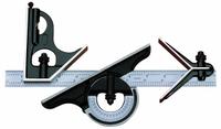 STARRETT Combination Square Set: Metric/SAE, Steel, Satin, 11 13/16 in Blade Lg, 1 mm Graduations (MPN C434M-300). Key specifications — attr1182179: Center/Reversible Protractor/Square; attr1182186: 1 mm; attr1182189: Satin; attr1182159: STARRETT; attr1182169: Steel.