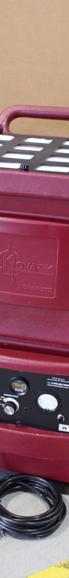 Air Scrubber: Polyethylene, Negative Air Pressure/Particulate Filtration, 1,000 cfm Airflow, 115V AC (MPN G1007BV). Key specifications — Brand: NOVATEK; Includes Filter: Air Filter Included.