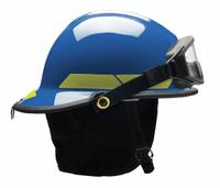 BULLARD Fire Helmet: Blue, Fiberglass, Modern Rear Brim, Chin Strap, 6-Point Sure-Lock(R) Ratchet (MPN FXSBLGIZ2). Key specifications — Color: Blue; Chin Strap: Yes; Brand: BULLARD; Shell Material: Fiberglass; Style: Modern Rear Brim; Suspension: 6-Point Sure-Lock(R) Ratchet.