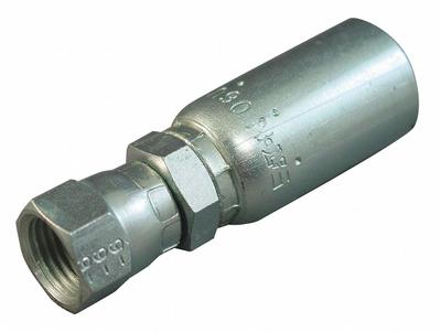 KURT Hydraulic Crimp Fitting: Carbon Steel, Straight, -12 For Hose Dash Size - Kurt Crimp Hydraulic Hose Fittings with JIC Connection