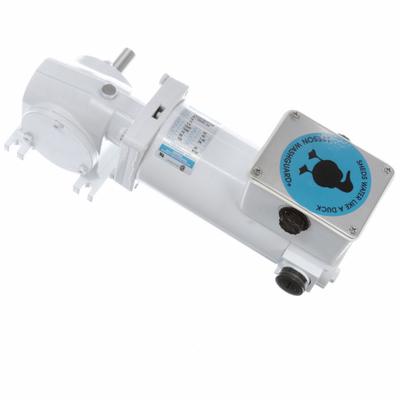 LEESON Right Angle Gearmotors: Right Angle, 12V DC, TENV, 125 RPM, 90 in-lb Max Torque - Right Angle Washdown-Duty DC Gearmotors