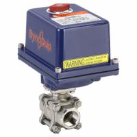 DYNAQUIP CONTROLS Electrically Actuated Two-Way Ball Valve: 3/4 in, Stainless Steel, 120V AC (MPN E3S24AJE23). Key specifications — Included Mounting: ISO 5211 Actuator Mounting Pad; Brand: DYNAQUIP CONTROLS; Actuator Features: Manual Override.