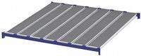 UNEX ROLLER RACK Gravity Flow Shelf: Tilt, 96 in x 96 in x 2 5/8 in, 3,000 lb Shelf Capacity, Steel (MPN RR99S2R8X8-L). Key specifications — Shelf Angle: Tilt; Finish: Powder Coated; Material: Steel; Brand: UNEX ROLLER RACK.