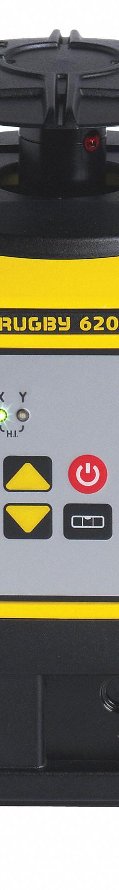 LEICA RUGBY Rotary Laser Kit: 2,600 ft Range w/Receiver, Red Beam, Horizontal, ±3/32 in @ 100 ft (MPN Rugby 620). Key specifications — attr935954: Red; attr935948: ±3/32 in @ 100 ft; attr935970: Bracket; attr935961: Horizontal; attr935962: Electronic Self-Leveling; attr935949: Alkaline; attr935951: Setting Foundations and Footings has Never Been More Efficient. the Rugby 600 Series is Fit for any Interior and Exterior Levelling, Aligning and Squaring Application - Concrete Forming, Pad Placement and Framework Levelling; attr935952: Batteries Included.