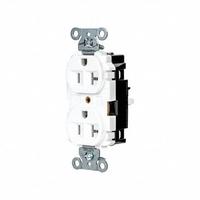 HUBBELL Receptacle: Duplex, 5-20, White, 125V AC, 20 A, 2 Pole / 3 Wire (MPN 5362STW)