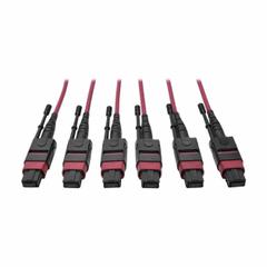 EATON TRIPP LITE Fiber Cable: (3) 8F MPO/PC Female (Magenta) x (3) 8F MPO/PC Female (Magenta), PVC (MPN N858-15M-3X8-MG). Key specifications — Fire Rating: Plenum; Jacket Material: PVC; Number of Fibers: Duplex; Fiber Type: OM4; Polarity: Method B; Brand: EATON TRIPP LITE; End 1 Connection Gender: Female; End 1 Contact Type Finish: PC.