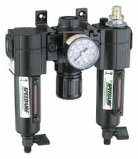 SPEEDAIRE Filter/Regulator/Lubricator: 1/4 in NPT, 51 cfm, 250 psi Max Op Pressure, 5 micron, Mist (MPN 7D696). Key specifications — attr109524: SPEEDAIRE.