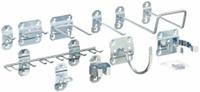 APPROVED VENDOR Pegboard Hook Assortment Kit: 46 Hooks, Hanging, Surface, Silver (MPN 6YE27). Key specifications — attr38463: Surface; attr38449: Zinc-Plated; attr38447: Silver; attr59547: Hook Assortment Kit; attr38464: Hanging; attr38446: APPROVED VENDOR.