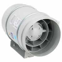 In-Line Duct Fan: 538 cfm Max., 8 in Duct, 184 W, 120V AC, 1 Ph, IP44, Thermoplastic (MPN TD-200). Key specifications — Includes: Mounting Bracket; Brand: SOLER & PALAU; Speed Controllable: Yes; High-Efficiency Motor: No; Housing Material: Thermoplastic; Nameplate Voltage: 120V AC; Number of Speeds: 1; Airflow @ 0.000 in SP - Range: 500 to 749 cfm.