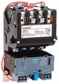 SIEMENS NEMA Magnetic Motor Starter: Non-Reversing, 3 Poles, NEMA Size 1, 27 A, 208V AC Coil (MPN 14DUB32AD). Key specifications — Brand: SIEMENS; Auxiliary Contact Form: 1NO; Coil Voltage: 208V AC; Phase: Three; Terminal Connection Type: Screw Terminals; Auxiliary Contacts Included: 1NO; Signaling Features: Pilot Light; Thermal Units Required: None (Not Applicable to Electronic Overloads).