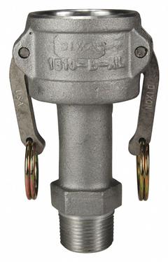 Cam and Groove Coupling: 1 1/2 in Coupling Size, 1 in Hose Fitting Size, 1 in -11-1/2 Thread Size (MPN 1510-B-AL). Key specifications — Thread Size: 1 in -11-1/2; Fitting Type: MNPT; Gasket Material: Nitrile; Brand: DIXON VALVE & COUPLING.