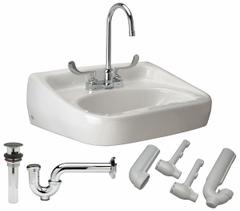 ZURN Bathroom Sink Kit: Z5340 Half-Pedestal Lavatories, White, Vitreous China, Dual Manual Handle (MPN Z5344.525.3.07.00.6). Key specifications — Series: Z5340 Half-Pedestal Lavatories; Includes: Z812B4-Xl; Color: White; Brand: ZURN; Sink Type: Bathroom; Material: Vitreous China; Sink Material: Ceramic.