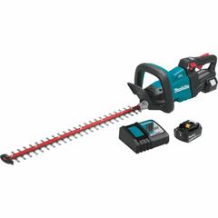 MAKITA Battery-Powered Hedge Trimmer Kit: LXT® Platform, 3/8 in Cutting Wd, 24 in Blade Lg, 18 V (MPN XHU07T). Key specifications — attr994967: MAKITA; attr994962: 5.0 Ah.