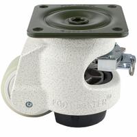 FOOT MASTER Plate Caster: Polyurethane Tread, 63 mm Wheel Dia, 103 mm Mounting Ht, Medium Duty (MPN GDR-80-F-HUP). Key specifications — Brand: FOOT MASTER; Frame Color: White.