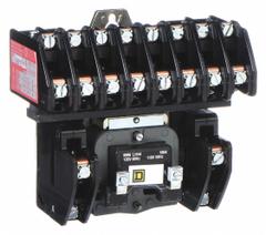 SQUARE D Lighting Magnetic Contactor: 10 Poles, 120V AC, 30 A, Electrically Held (MPN 8903LO1000V02). Key specifications — attr948947: SQUARE D.