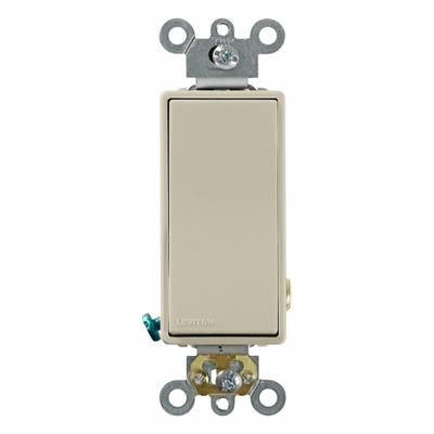 LEVITON Wall Switch: Rocker Switch, Single Pole, Maintained, Ivory, 120/277V AC - Rocker Wall Switches
