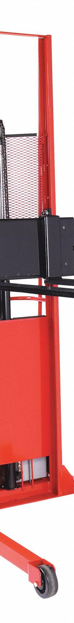 WESCO Stacker: 1,000 lb, 76 in Max Lifting Ht, Adj Invertible Fork, 30 in L x 3 in W Fork, Hydraulic (MPN 261033). Key specifications — Brand: WESCO; Lift Mechanism: Hydraulic; Width Across Forks: 6 in to 24 in.