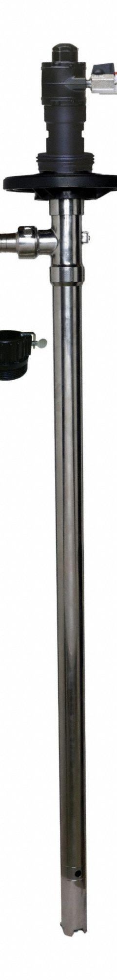 ACTION PUMP Air Drum Pump: 1:1, 12 gpm Max. Flow Rate, 500 cps Max. Viscosity, 316 SS (MPN 316SSAIR). Key specifications — Brand: ACTION PUMP; Suction Tube Material: 316 SS.