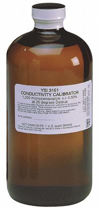 YSI Conductivity Calibration Solution: Lab, 1 qt Volume, 100,000 us/Cm, 3165, 1. Key specifications — Brand: YSI; Chemical Grade: Lab; Concentration: 100,000 us/Cm; Manufacturer Part Number: 3165; Product Type: Conductivity Calibration Solution.