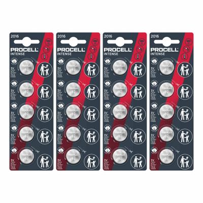 DURACELL PROCELL Coin Cell Battery: 2016 Battery Size, Lithium, 85 mAh Capacity, 3V DC - Disposable Coin & Button Batteries
