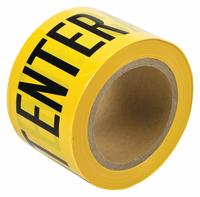 APPROVED VENDOR Barricade Tape: 200 ft Lg, 3 in Wd, Caution Do Not Enter Legend, Polyethylene (MPN 91224). Key specifications — Tape Message: Caution Do Not Enter; Message Color: Black; Brand: APPROVED VENDOR.