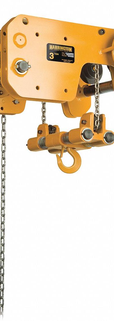 HARRINGTON Manual Chain Hoist: Geared Trolley - Low Headroom Geared Trolley Chain Hoists
