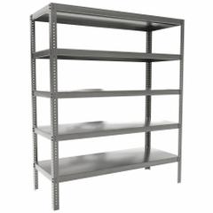 DURHAM MFG Metal Shelving: Standalone, Extra-Heavy-Duty, 60 in x 24 in, 96 in Overall Ht, 5 Shelves (MPN HDS-246096-95). Key specifications — Frame Material: Steel; Shelving Material: Steel; Assembled: Unassembled; Color: Gray; Brand: DURHAM MFG.