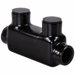 POLARIS Multitap Connector: 2 Port, In-Line Entry, 6 AWG – 600 kcmil Wire Size, Black (MPN ISR-600B). Key specifications — Body Material: Aluminum; Brand: POLARIS.