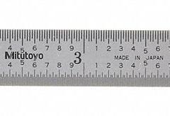 MITUTOYO Flexible Rule: 182-206, 6 in / 150 mm, 0.02 in Thick, 0.5 mm/1/100 in, Chrome, Black, Flex. Key specifications — attr939978: 0.5 mm; attr934745: MITUTOYO; attr944504: Inside Read; attr944509: Chrome; attr939993: Decimal; attr986193: Etched.