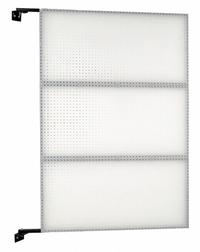 XTRAWALL Pegboard Swing Panel: Round, 1/4 in Peg Hole Size, 72 in x 48 in x 1 1/2 in, White (MPN W1-D). Key specifications — Material: Steel/Polypropylene; Finish: Powder Coated; Peg Hole Shape: Round; Includes: Mounting Hardware; Color: White; Brand: XTRAWALL.