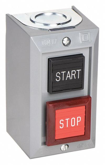 SQUARE D Control Station: Flush Push Button/Mushroom Head Push Button, 0 Pilot Lights - Push-Button Control Stations