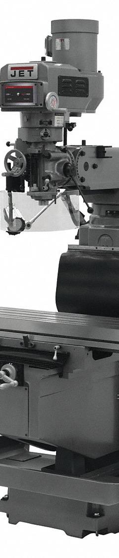 JET Vertical Milling Machine: JTM-1254RVS, Belt Drive, 5 hp, 230/460V (MPN 690020). Key specifications — attr1088193: JET; attr1099138: Variable; attr1088241: R8.