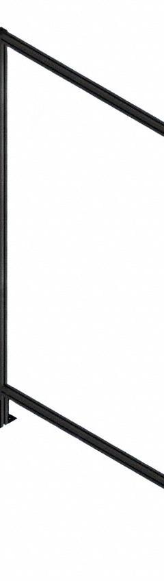 T-Slot Framing System Panel: Stand-Alone, Black, 72 in H x 12 in W x 5 1/2 in D, Solid (MPN 48257). Key specifications — Finish: Anodized; Brand: FAZTEK; Panel Color: Clear; Panel Type: Solid; Color: Black; Material: Polycarbonate; Assembly: Assembled; Manufacturer Part Number: 48257.