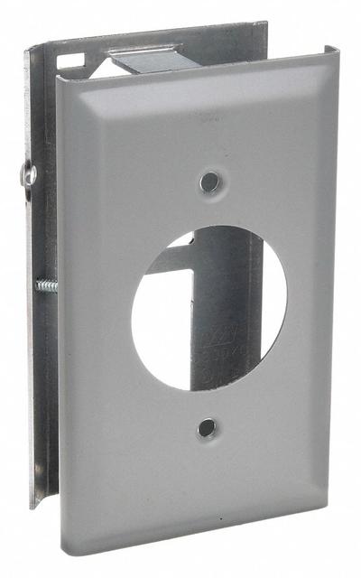 LEGRAND Single Receptacle Cover: 3000, 1 1/2 in Ht, 2 3/4 in Raceway Wd, Steel - Outlet Box Plates for Single-Channel Raceways