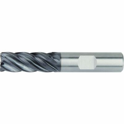 WIDIA HANITA: Carbide, AlTiN Coated, 5 Flute, 1/2" Mill Dia, 1-1/4" LOC - Reduced-Neck Fast-Cutting Carbide Corner-Radius End Mills for Steel & Cast Iron