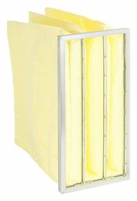 GRAINGER Pocket Air Filter: 24 in x 12 in x 22 in, MERV 14, Yellow, Synthetic, 3 Pockets (MPN 5M367). Key specifications — Display Sell UOM: EA; Brand: GRAINGER; Media Material: Synthetic; Performance Rating: MERV 14.