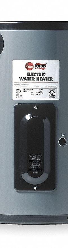 RHEEM-RUUD Point-of-Use Electric Water Heater: 120V AC, 19.9 gal, 3,000 W, Single Phase, 25.12 in Ht (MPN EGSP20 120V). Key specifications — Phase: Single; Brand: RHEEM-RUUD.