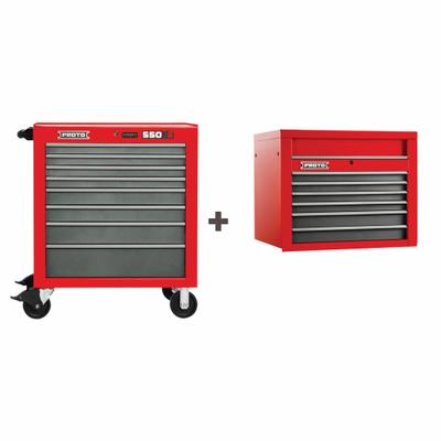 PROTO Rolling Cabinet Kit: 13 Drawers, Heavy Duty, Keyed - Heavy-Duty Top Chest & Rolling Cabinet Combos