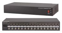 GEM BY TRIPLETT 5 MP Video/Power Hub,16 Position: 16 Ports, Black, RJ45 Female, 7 7/8 in Overall Ht (MPN HDHUB-16PVP). Key specifications — attr931089: 5e; attr931087: GEM BY TRIPLETT; attr931088: Black; attr931090: RJ45 Female; attr931102: Video Hub.