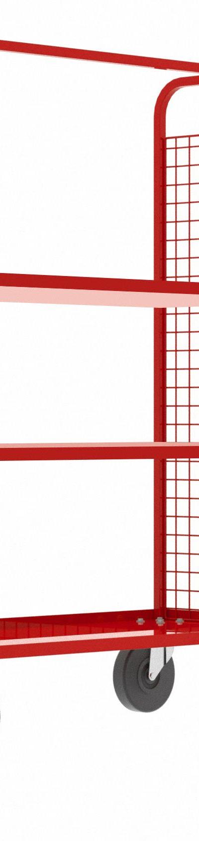 VALLEY CRAFT Cage Cart: 2, 000 lb, Overall Dim. 57 in L x 30 in W x 68 in H, Adj, 2 Shelves - Dual-Side-Access with Wire Shelves