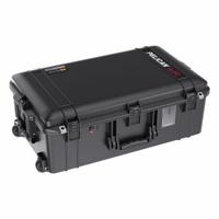 PELICAN Protective Case: Black, Mobile, 13.6 lb Wt, Plastic, Polyurethane (MPN 1595AIRTP). Key specifications — Closure Type: Press and Pull Latches; Brand: PELICAN.