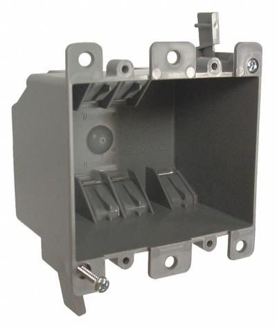 RACO Electrical Box: PVC, Nonmetallic Material & Nominal Size, Square, 2 Gangs - Cut-In Electrical Boxes