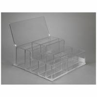 Blotter Supply Organizer: 13 in Overall Wd, 5 1/4 in Overall Ht, PETG, Clear, 10 Compartments (MPN BLOTORG). Key specifications — Material: PETG; Mounting Location: Benchtop; Color: Clear; Product Type: Lab Organizer; Total Holding Capacity: Sponges; Brand: POLTEX.