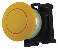 EATON Mushroom Head Push Button: 22 mm Mounting Size, Metallic, Maintained (MPN M22M-DRP-Y). Key specifications — Brand: EATON; Action: Maintained; Series: M22; Push Button Material Type: Metallic.