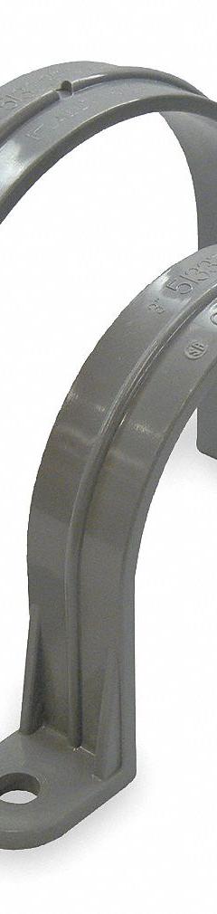 Conduit & Pipe Strap Clamp, Two-Hole: 1 in Trade Size, PVC, PVC Schedule 40 and 80 (MPN 5133738). Key specifications — Color: Gray; Compatible Conduit Type: PVC Schedule 40 and 80; Material: PVC; Brand: CANTEX.