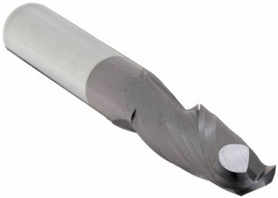 APPROVED VENDOR Ball End Mill: Carbide, AlTiN Coated, 2 Flute, 3/8" Mill Dia, 1-1/8" LOC - General Purpose Carbide Ball End Mills