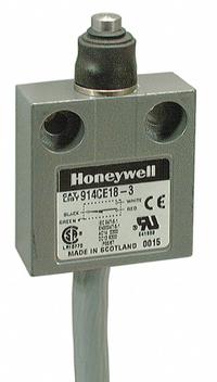 HONEYWELL Non Plug-In Limit Switch: Plunger Actuator, Metallic, Plunger, 2 Mounting Holes, 914CE (MPN 914CE18-6). Key specifications — Manufacturer Part Number: 914CE18-6; Brand: HONEYWELL; Electrical Connection: 6 ft Cable; Series: 914CE; Body Material Type: Metallic; Actuator Type: Plunger.