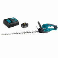 MAKITA Battery-Powered Hedge Trimmer Kit: 18V LXT Platform, 24 in Cutting Wd, 24 in Blade Lg, 18 V (MPN XHU10SM1). Key specifications — attr994967: MAKITA; attr994962: 4.0 Ah.