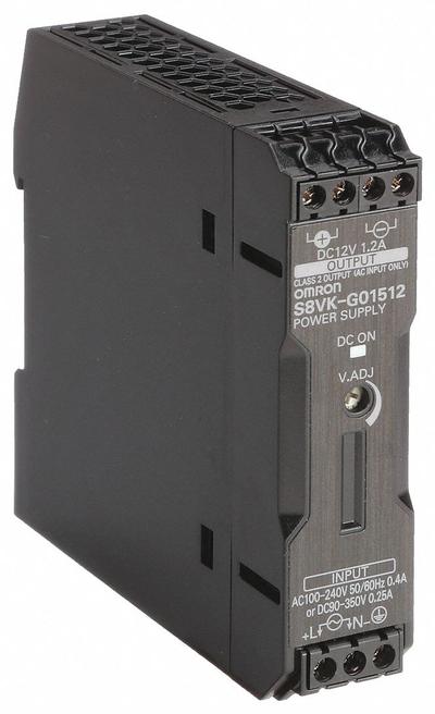OMRON DC Power Supply: DIN Rail, 15 W Output Power - Rated, 1.2 A Current - Output - DIN Rail Mount DC Power Supplies