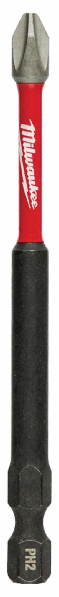 MILWAUKEE Impact Bit: Impact Bit, Imperial, PH2 Bit Industry Size, #2 Bit Size, Std, Impact Rated (MPN 48-32-4662). Key specifications — attr1119695: MILWAUKEE; attr1119703: Alloy Steel; attr1119710: Standard; attr1119708: Hex; attr1202404: #2.